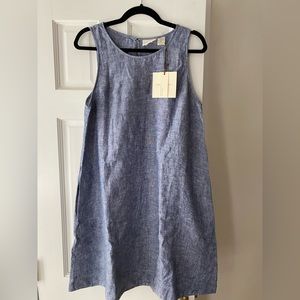 Cynthia Rowley 100% Blue Linen Shift Dress